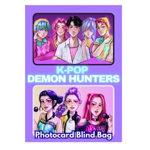 K-POP Demon Hunters Photo Card Blind Bag, Collectible Cards, Huntrix Art, Saja Boys Art, KPOP photocards, KPOP Demon Hunters Art