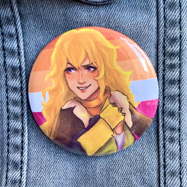 RWBY Yang Xiao Long Lesbian Sapphic LGBT 2 Inch Pin Badge Button with Plastic Backing