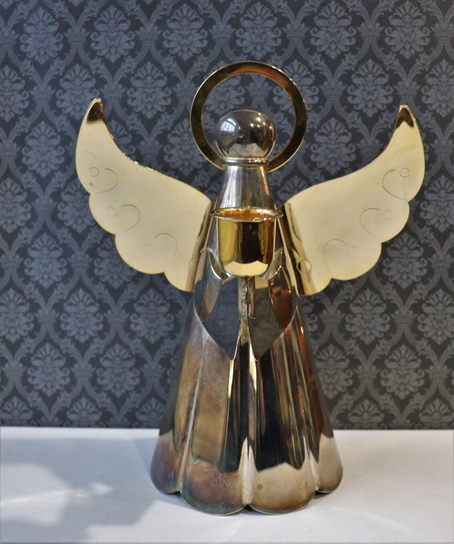 Silver and Gold Plated Brass Angel Candleholders Etsy