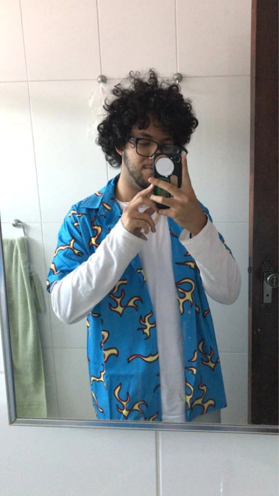 tyler the creator blue flame shirt