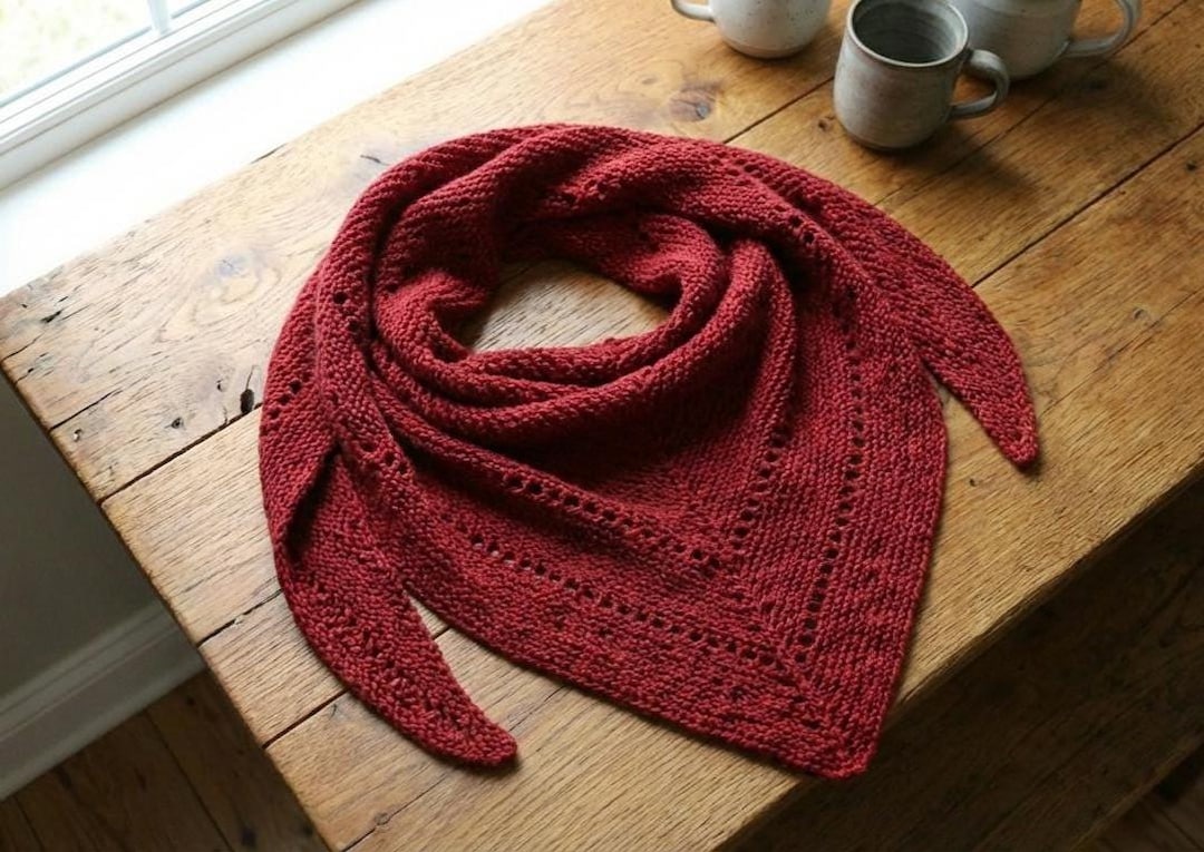Easy Triangle Scarf Knitting Pattern, Beginner Friendly (PDF Pattern ...