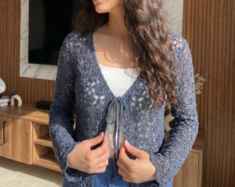 Crochet Summer Cardigan Pattern PDF, Top-Down Cardigan Xs-2X