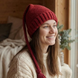 Norwegian Red Ice Out Hat Knitting Pattern, Cozy Beanie (PDF Pattern)