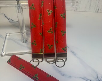 Mistletoe Cheer Wristlet Keychain, Key Chain, Key Fob