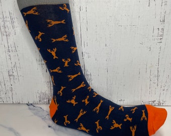 Novelty Fashion Socks Lobster Blue Orange