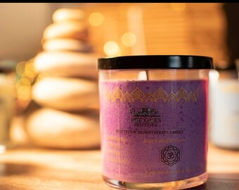 Seventh Chakra Crown Aromatherapy Meditation Candle Frankincense and Myrrh