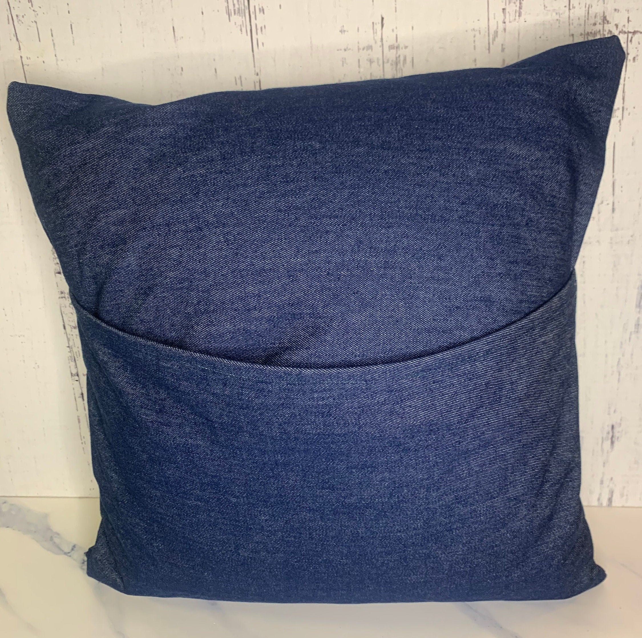 Denim Throw Pillow Set Etsy