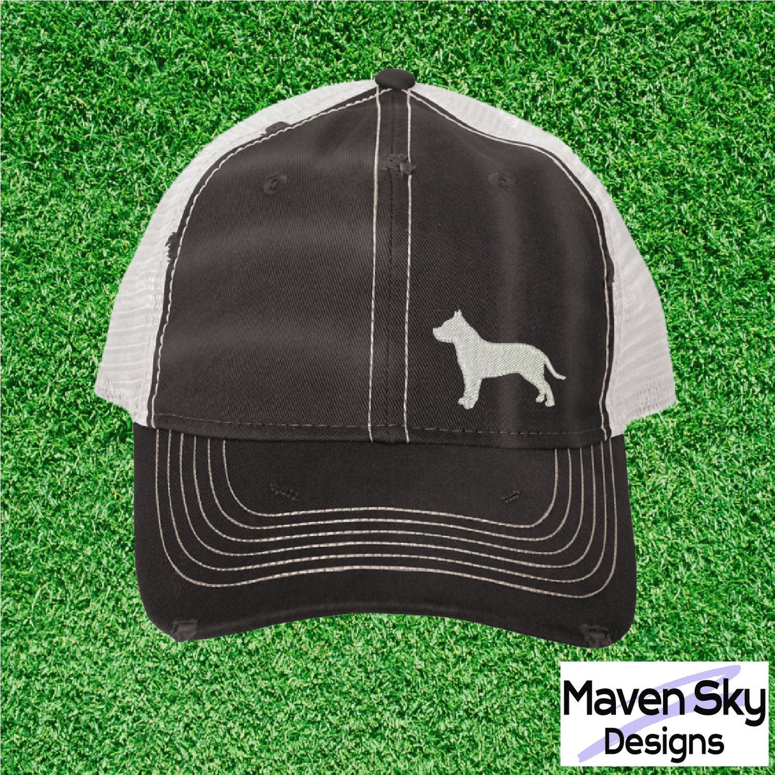 Pitbull Hat Embroidered Hat Custom Cap Dog Hat Etsy UK