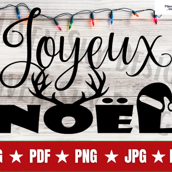 Joyeux Noel Svg, French Svg, Christmas Svg, Cute Christmas Svg, Merry Christmas Svg, Cut File Cricut, Silhouette, PNG, PDF, Jpg