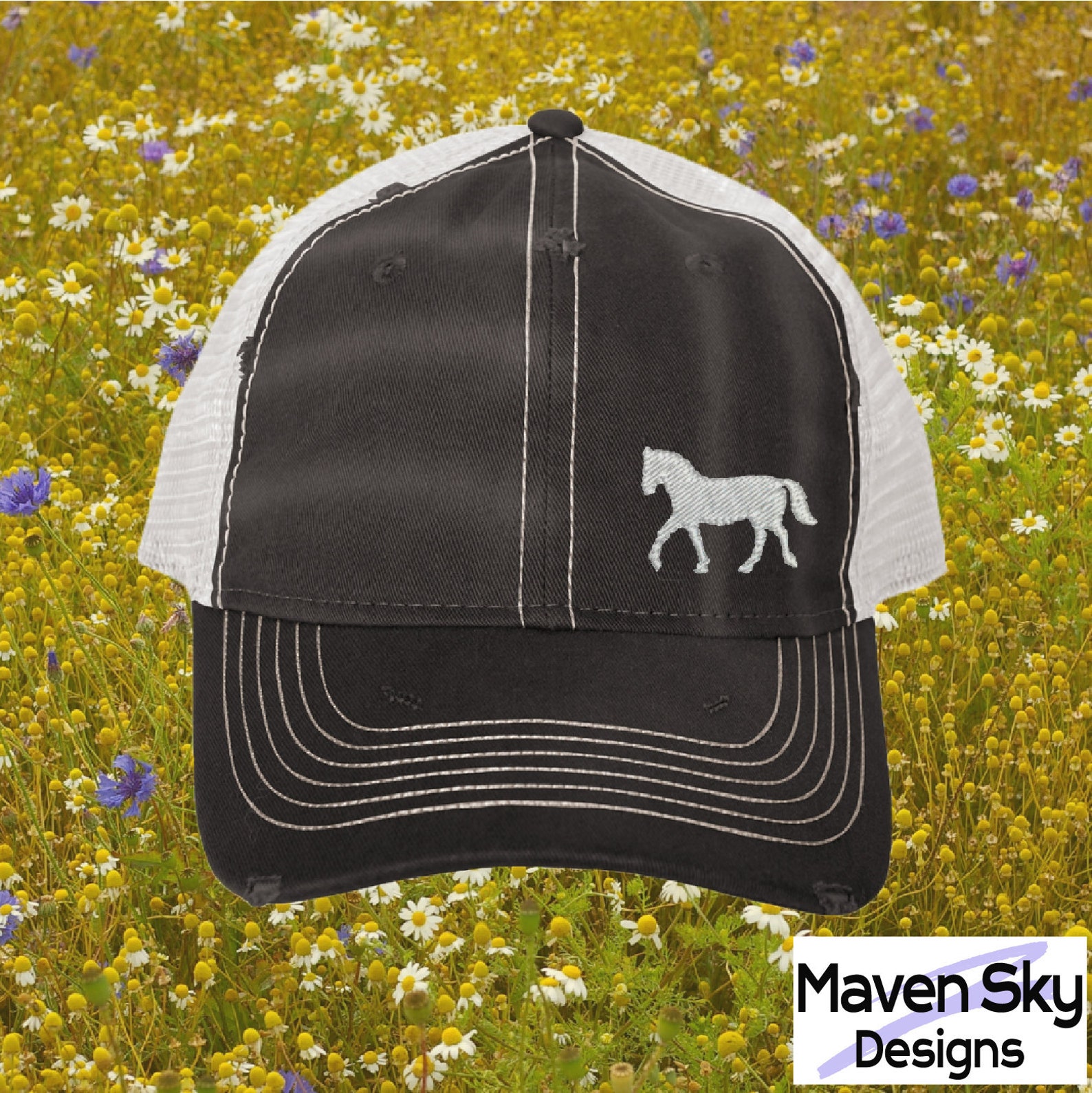 Horse Hat Embroidered Horse Hat Horse Racing Gift Horse Etsy