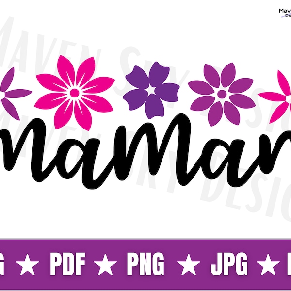 Maman Svg, French Svg, Mom Svg, Mother's Day Svg, Joyeuse Fête des Mères, Cut File Cricut, Silhouette, PNG, SVG, JPG