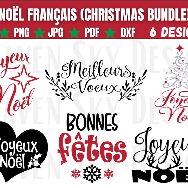 Noël Francais Svg Bundel, Franse Kerst Svg Bundel, Meilleurs Voeux, Bonnes Fêtes, Joyeux Noel, Cut File Cricut, PNG