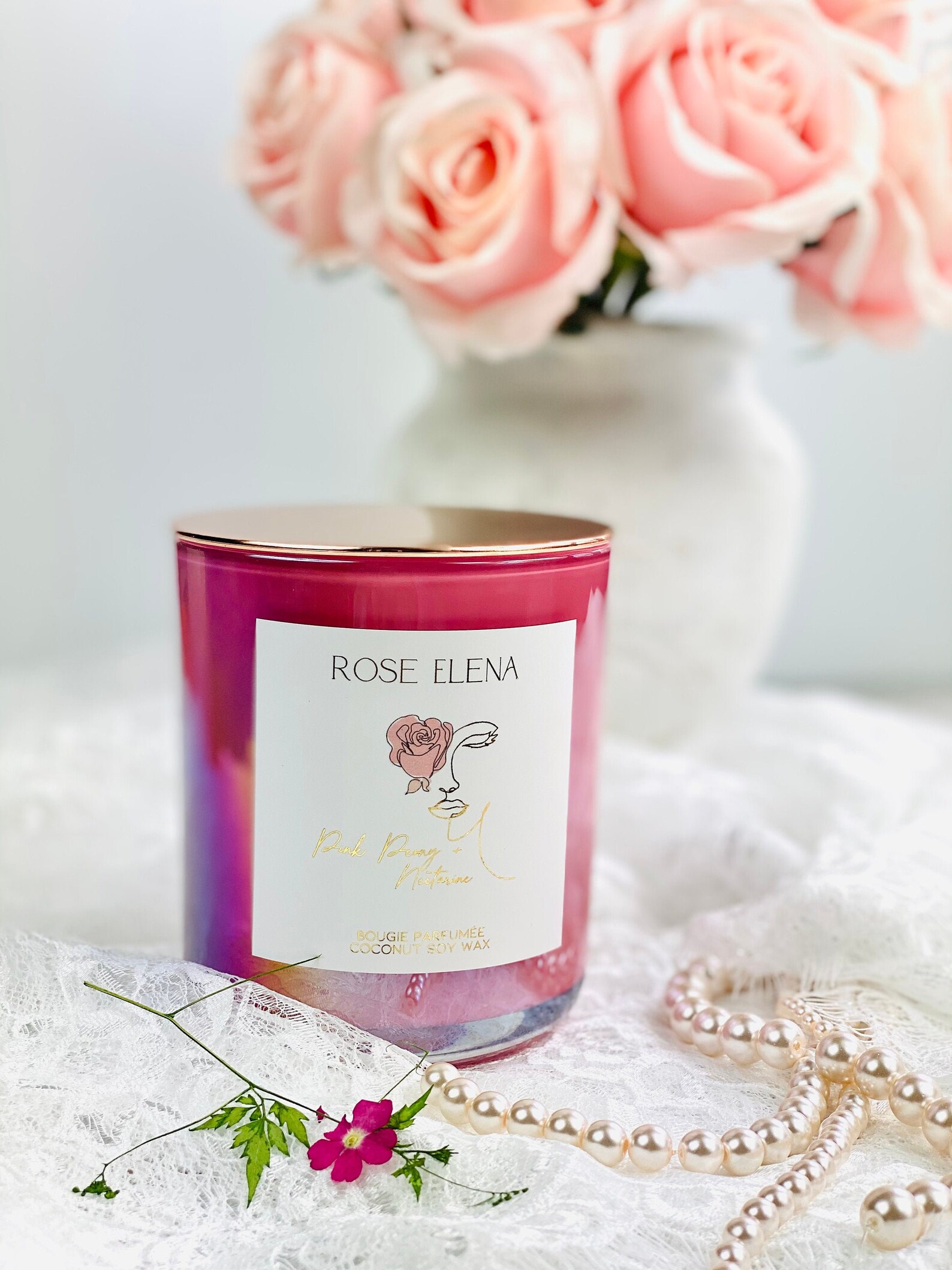 Pink Peony Luxurious Candle Coconut Soy Wax Blend Etsy UK