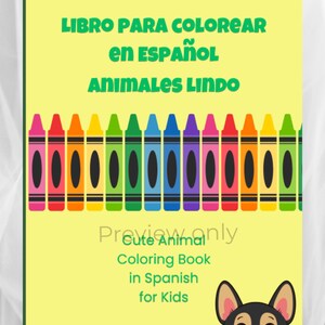 Bilingual Coloring Book – Spanish & English Animal Names – Printable PDF for Kids