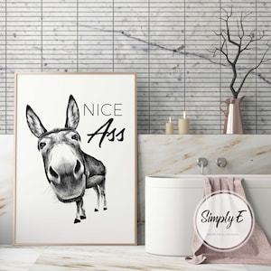 Nice Ass – Funny Bathroom Wall Art Print | A5-A3 sizes | Print Only image 3