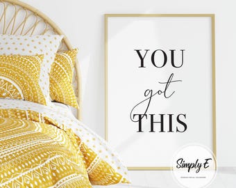 ¡Tú puedes! Lámina inspiradora con cita positiva para decoración del hogar (A5, A4, A3)