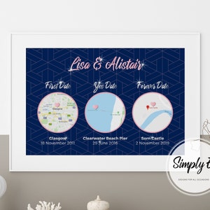 First Date Yes Date Forever Date, Wedding Print, Home Decor, Wall Art, Wedding Gift, A5, A4, A3 Prints, Print Only image 2
