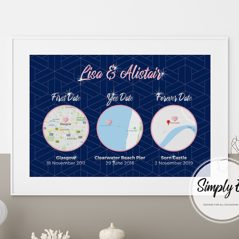 First Date Yes Date Forever Date, Wedding Print, Home Decor, Wall Art, Wedding Gift, A5, A4, A3 Prints, Print Only image 2