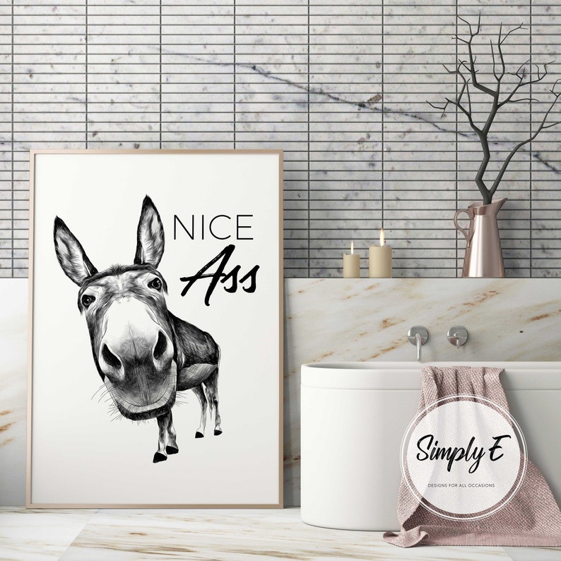 Nice Ass – Funny Bathroom Wall Art Print | A5-A3 sizes | Print Only image 3