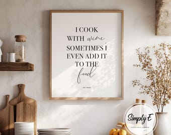 Lámina con cita de W.C. Fields, decoración para la pared de la cocina, ideal para amantes del vino (A5, A4, A3)