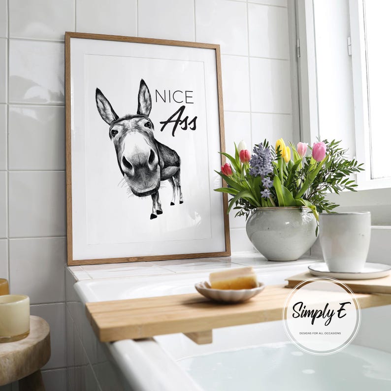 Nice Ass – Funny Bathroom Wall Art Print | A5-A3 sizes | Print Only image 5