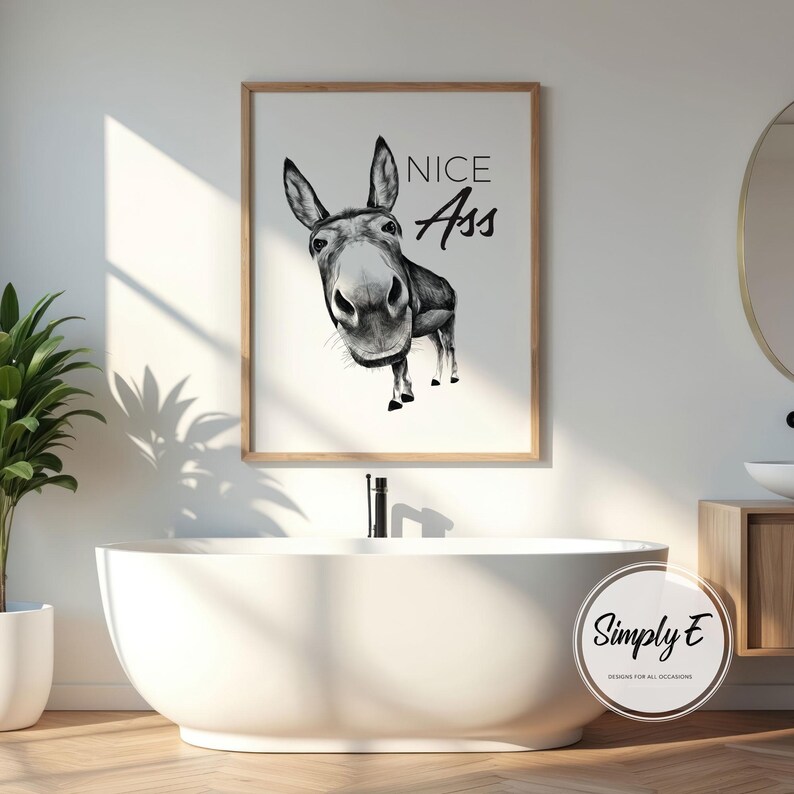 Nice Ass – Funny Bathroom Wall Art Print | A5-A3 sizes | Print Only image 2