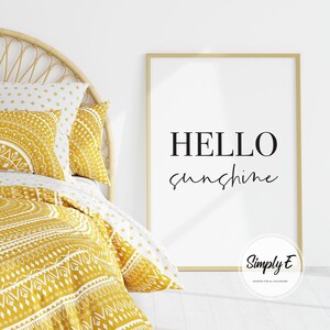 Hello Sunshine Print, Motivational Wall Art, Home Decor (A5, A4, A3) bild 1