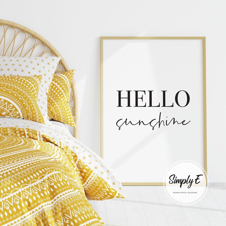 Hello Sunshine Print, Motivational Wall Art, Home Decor (A5, A4, A3) bild 1