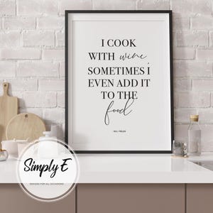 W.C. Fields Quote Print, Kitchen Wall Art, Wine Lover Decor (A5, A4, A3) Bild 10