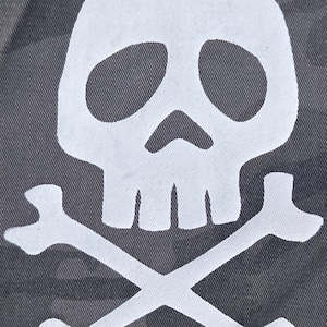 Harlock Skull on Grey Camo sew on Patch