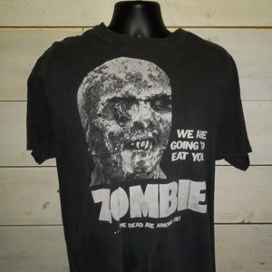 Vintage 90s Zombie 1979 Lucio Fulci Horror Cult Movie T-shirt