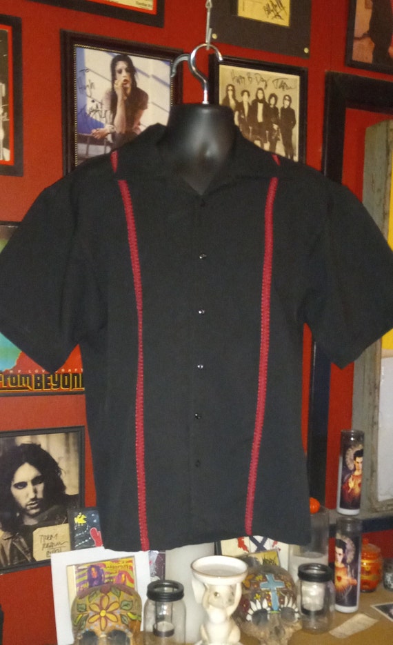 Steady Clothing Men's Flame N Hot Bowling Shirt in Navy 4X