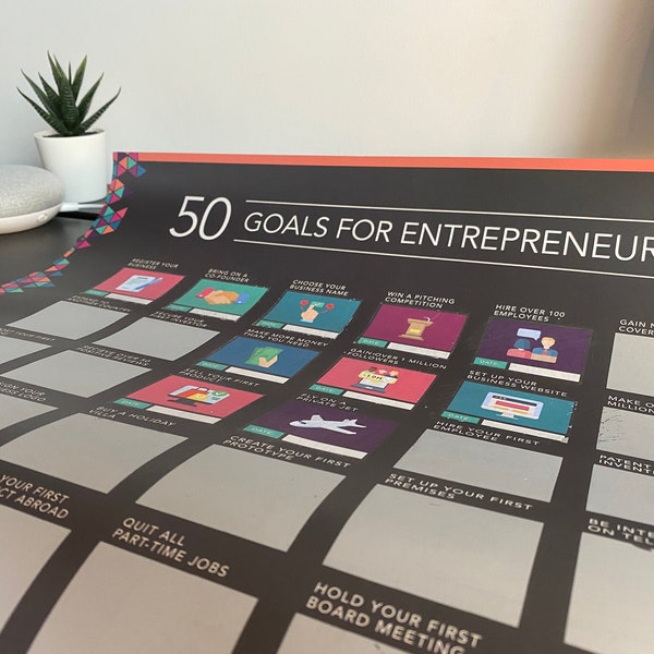 50 doelen voor ondernemers A2 Scratch Poster | Oprichterskluis |