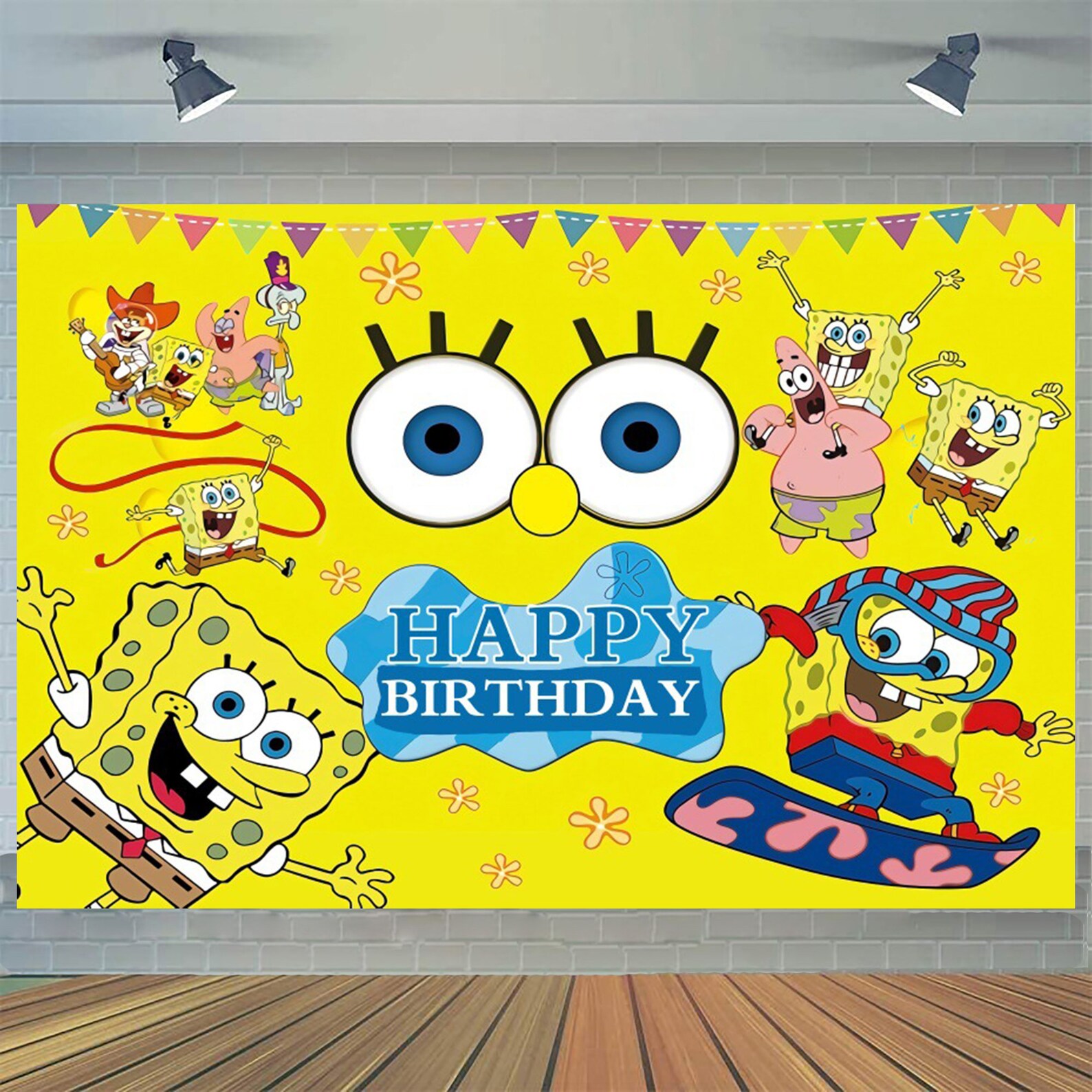 SpongeBob HAPPY BIRTHDAY Backdrop for kid Children's | Etsy