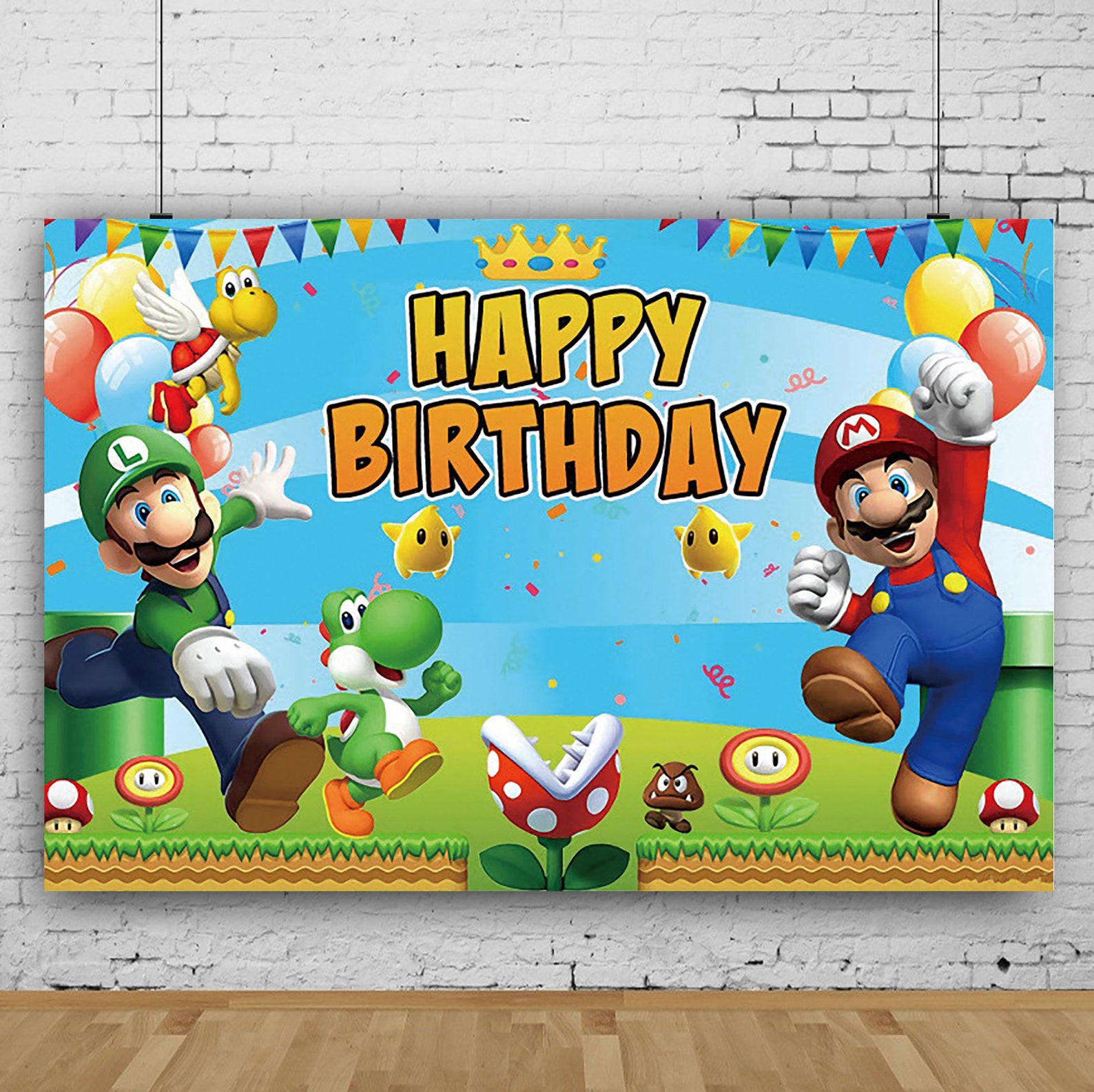 SuperMario gedruckt Hintergrund alles Gute zum Geburtstag Etsy