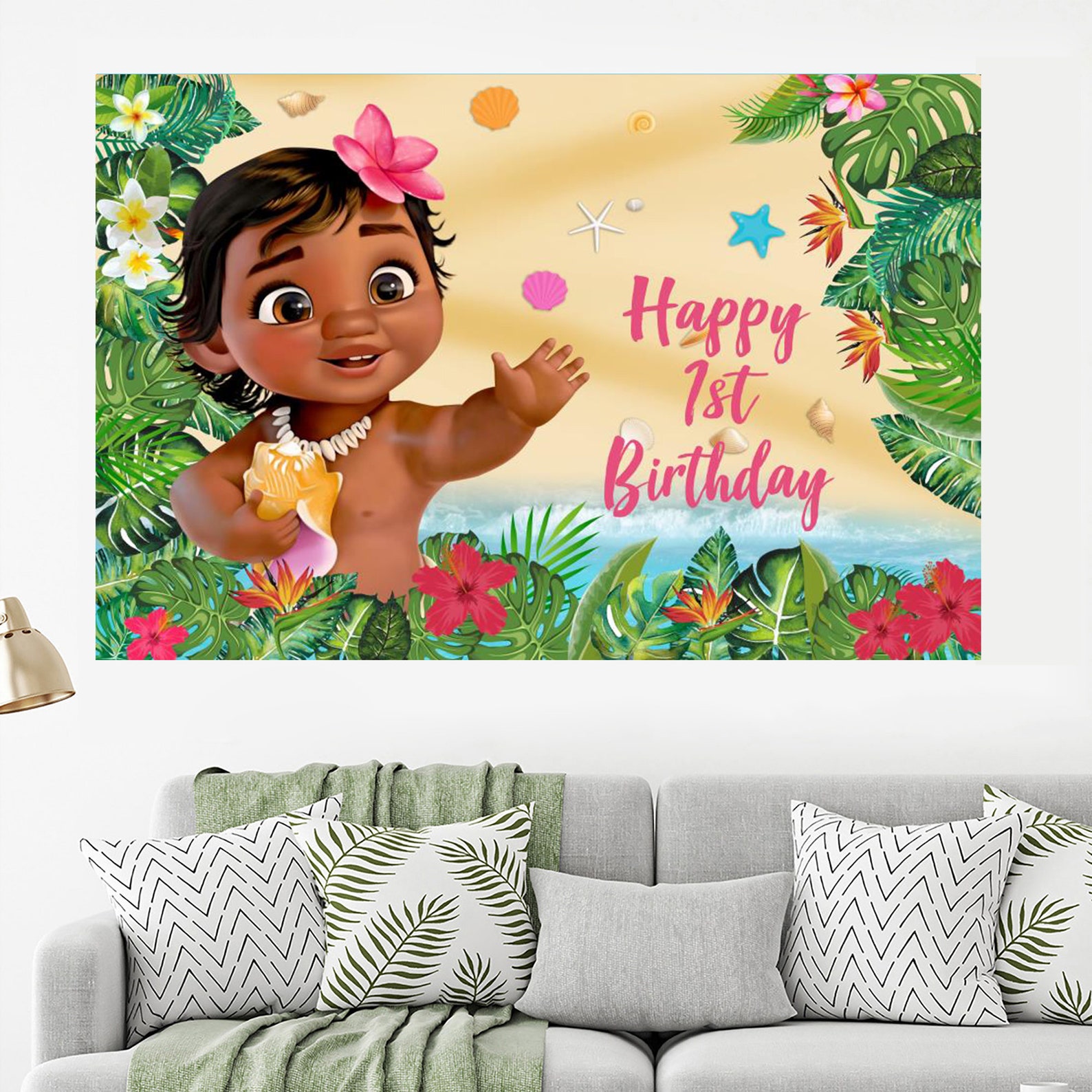 Custom Baby Moana Backdroppersonalized Little Princess Etsy UK