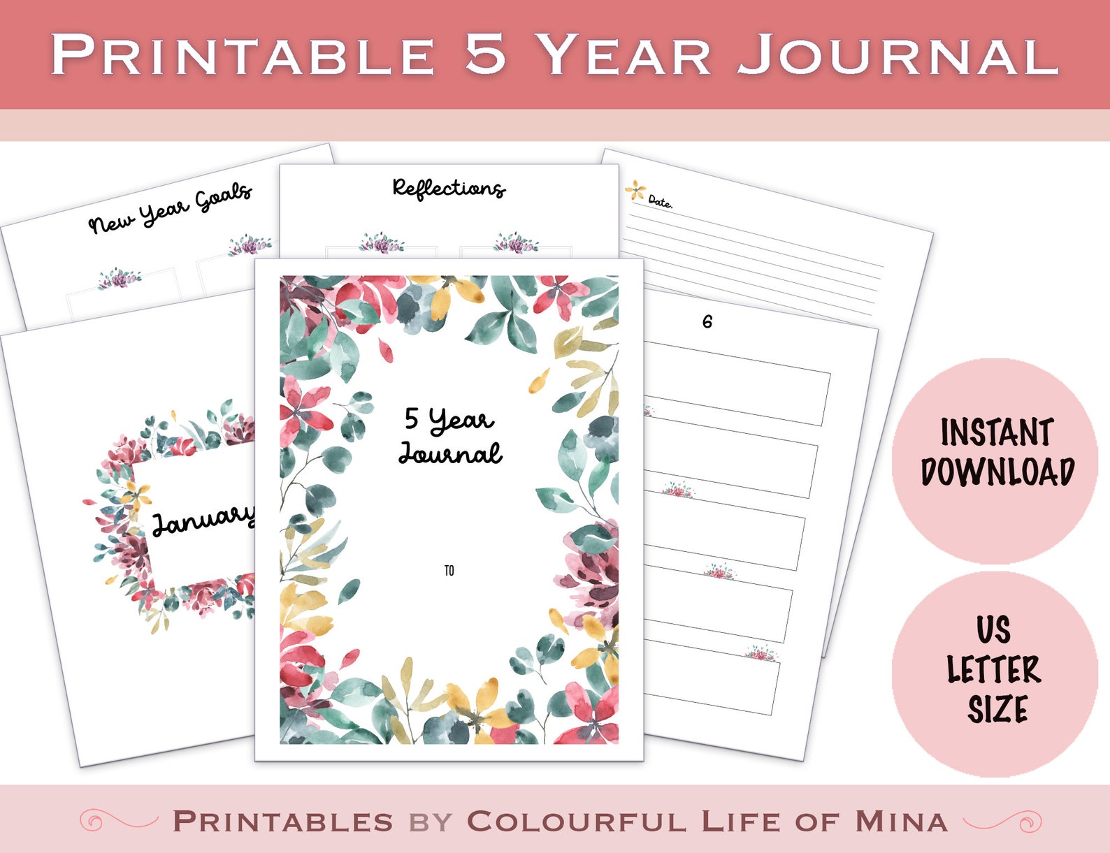 printable-5-year-journal-record-memories-everyday-instant-etsy