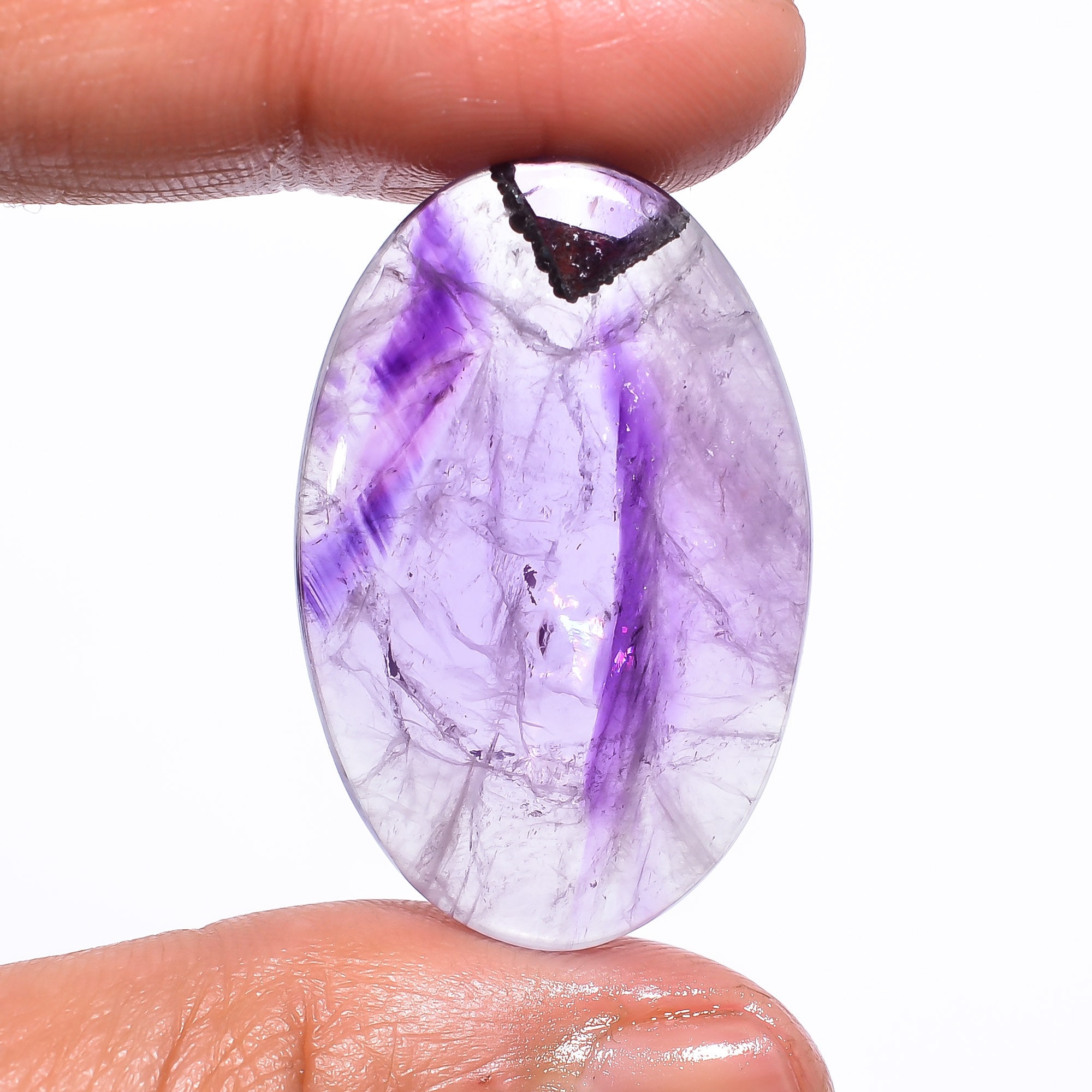 24X12X6 mm AW-653 Classic Top Grade Quality 100% Natural Trapiche Amethyst Oval Shape Cabochon Loose Gemstone For Making Jewelry 14 Ct