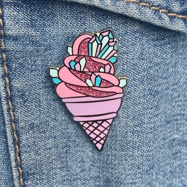 Glitter Ice Cream Pin