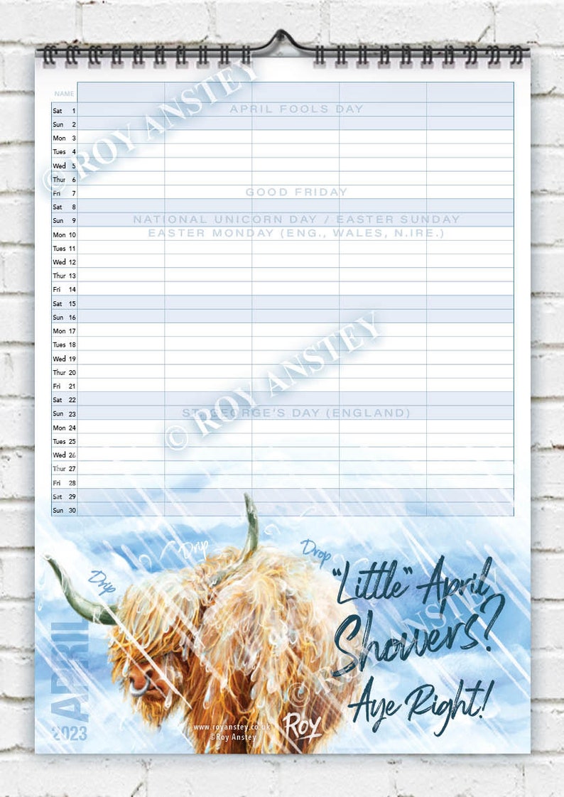 2023 Highland Cow Calendar coolendar From - Etsy Australia