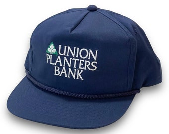 Union Planters Bank of Memphis TN Vintage Snapback Rope Trucker Hat 1990s Cap