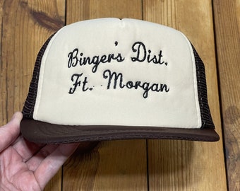Vintage Snapback Trucker Hat Bingers Dist Ft Morgan Colorado Fort Morgan Cap