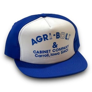 AgriBolt & Cabinet Company Vintage Carroll Iowa Snapback Hat 1990s Trucker Cap