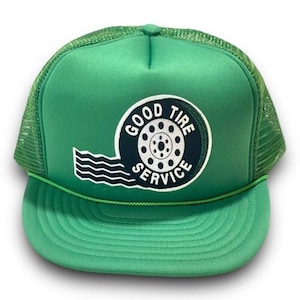 Good Tire Service Graphic Snapback Hat 1990s Rope Trucker Dad Cap