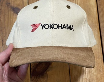 Yokohama Tire Logo Vintage 90s Trucker Hat Strapback Cap