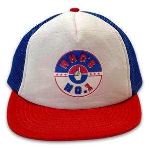 Vintage Whos No 1 Snapback Hat Mesh Back Trucker Cap