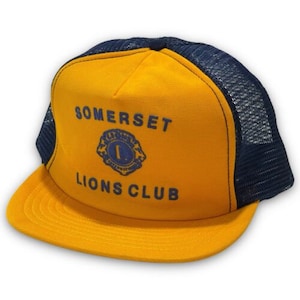 Somerset PA Lions Club Vintage Snapback Hat 1980s Trucker Dad Cap USA Made