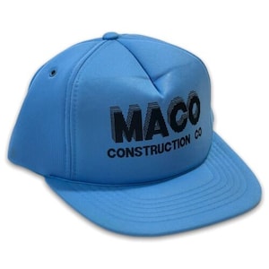 MACO Construction Co VINTAGE Snapback Hat 1980s 1990s Full Foam Cap from Iowa