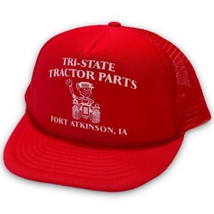 Tri State Tractor Parts Vintage Snapback Hat Fort Atkinson Iowa Trucker Cap