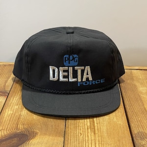 Vintage PPG Delta Force Embroidered Strapback Trucker Hat 1990s USA Made Cap